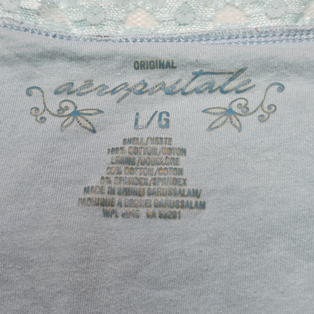 Aeropostale Vtg y2k Babydoll Tank Sz Lg Coquette Girlhoodcore Soft Girl Feminine - Picture 2 of 9